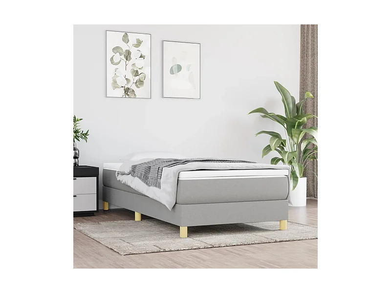 Bedframe stof lichtgrijs 80x200 cm NL73797