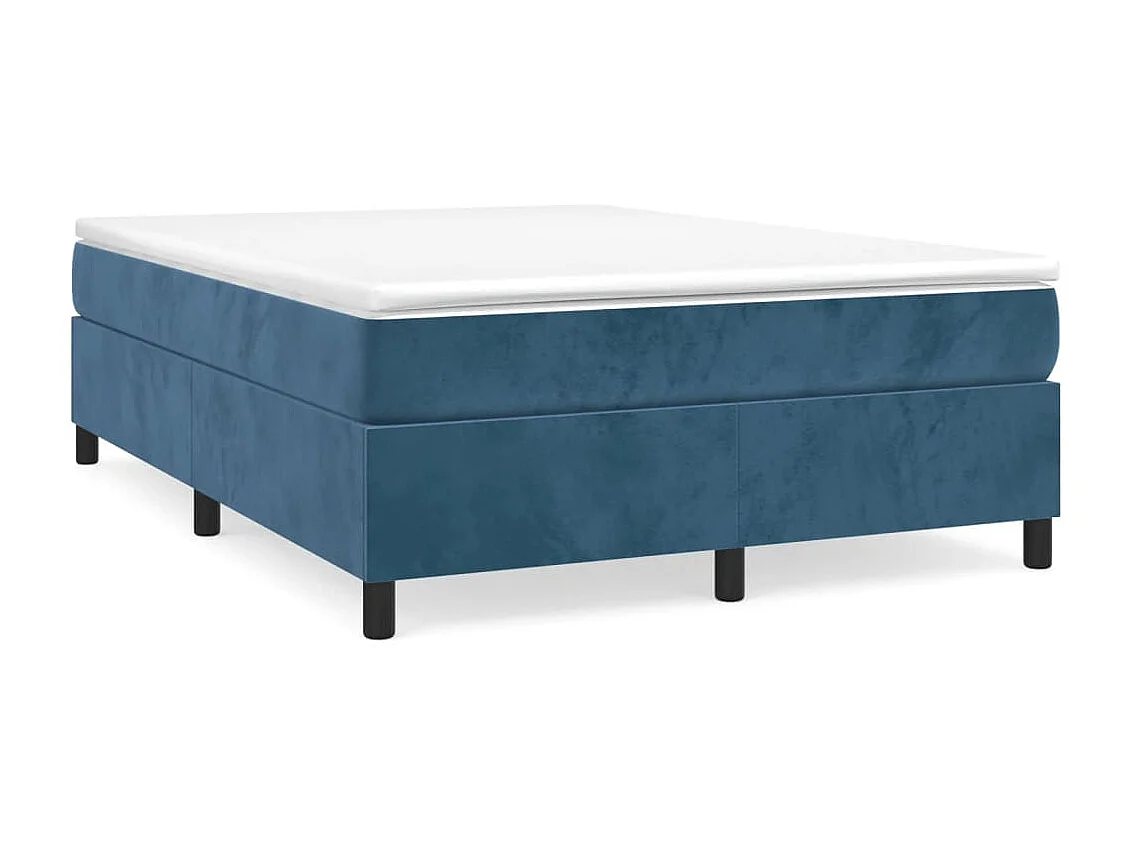 Lit adulte Bleu foncé 140x190 cm Velours BE3252