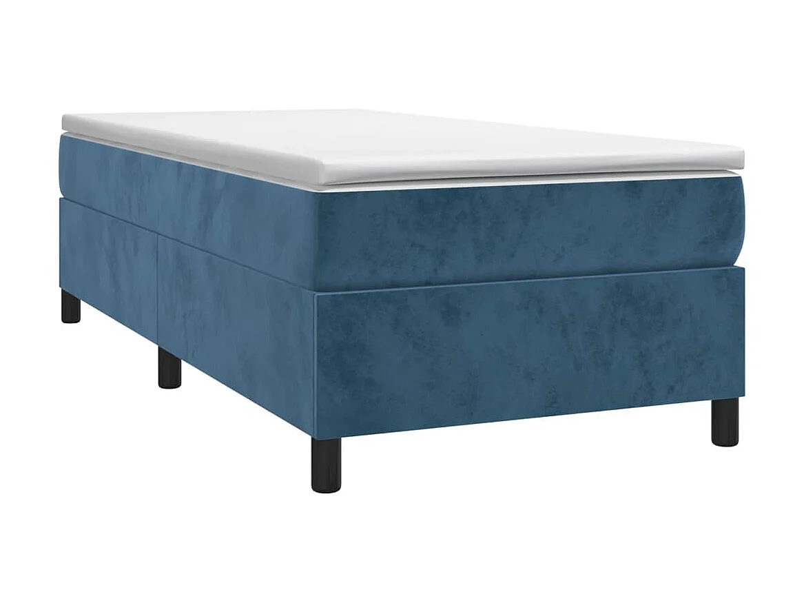 Lit adulte Bleu foncé 90x200 cm Velours BE1941