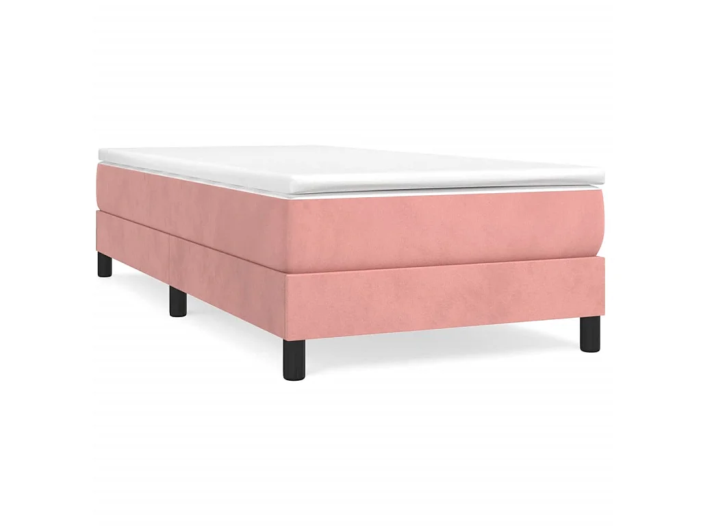 Lit adulte Rose 90x200 cm Velours BE3260