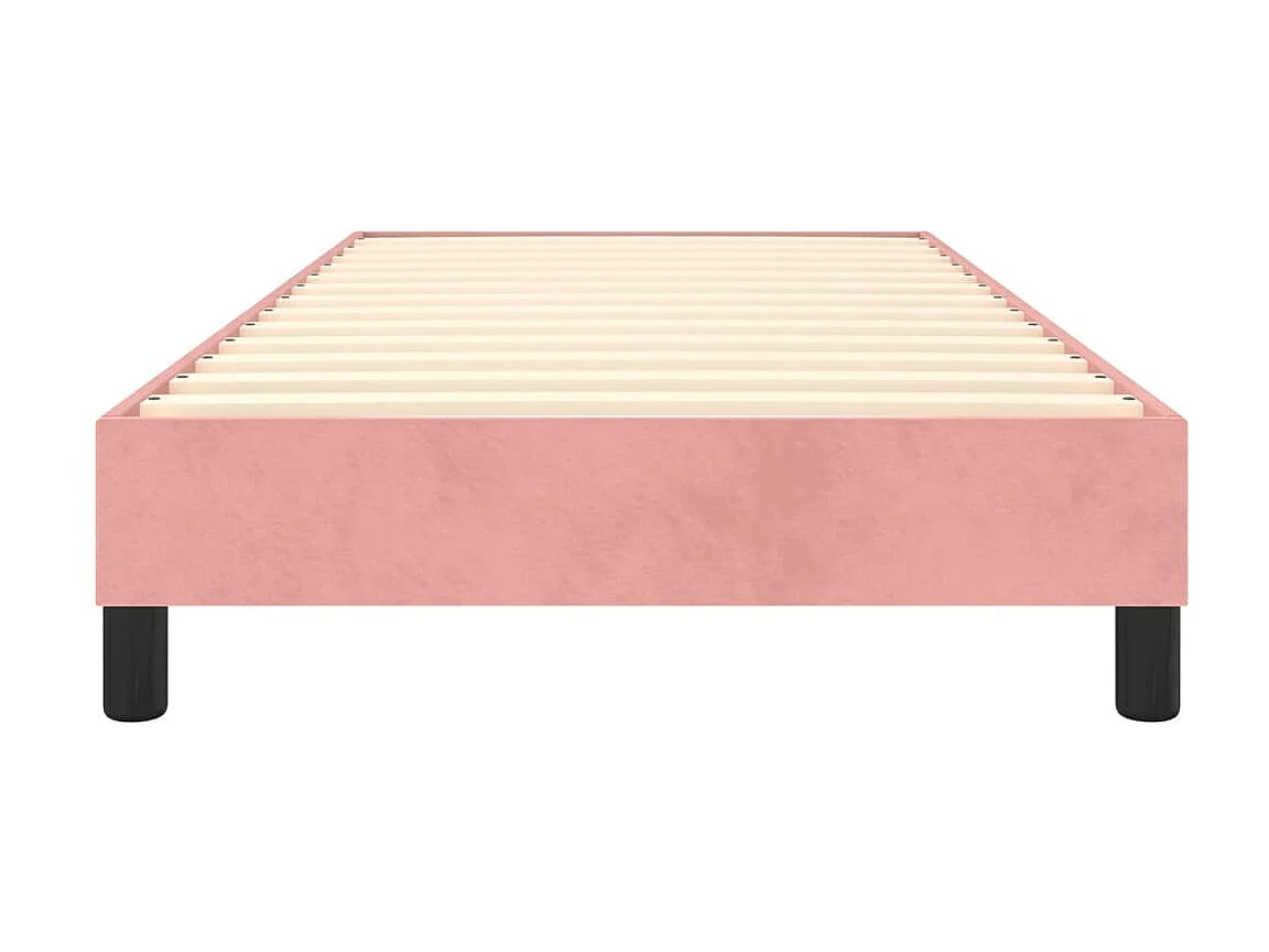 Lit adulte Rose 90x200 cm Velours BE3260