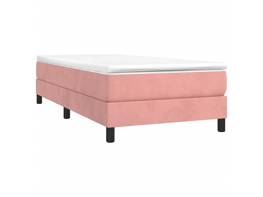 Lit adulte Rose 90x200 cm Velours BE3260