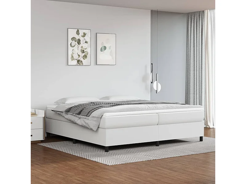 Lit adulte Blanc 200x200 cm Similicuir BE9409