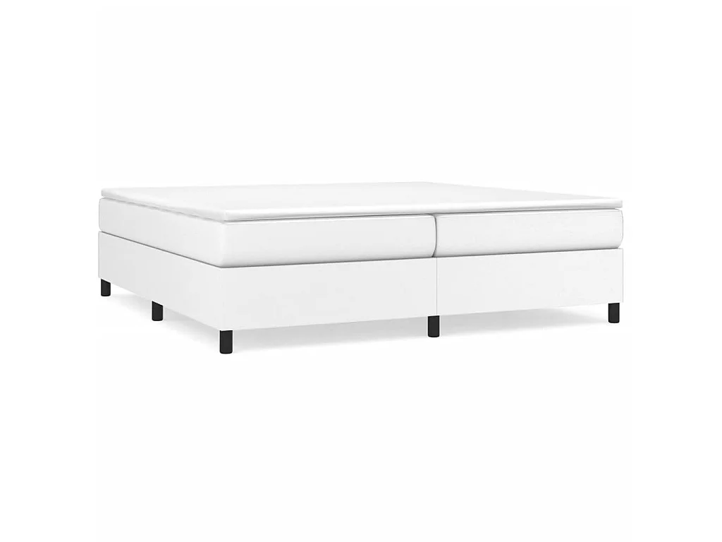 Lit adulte Blanc 200x200 cm Similicuir BE9409