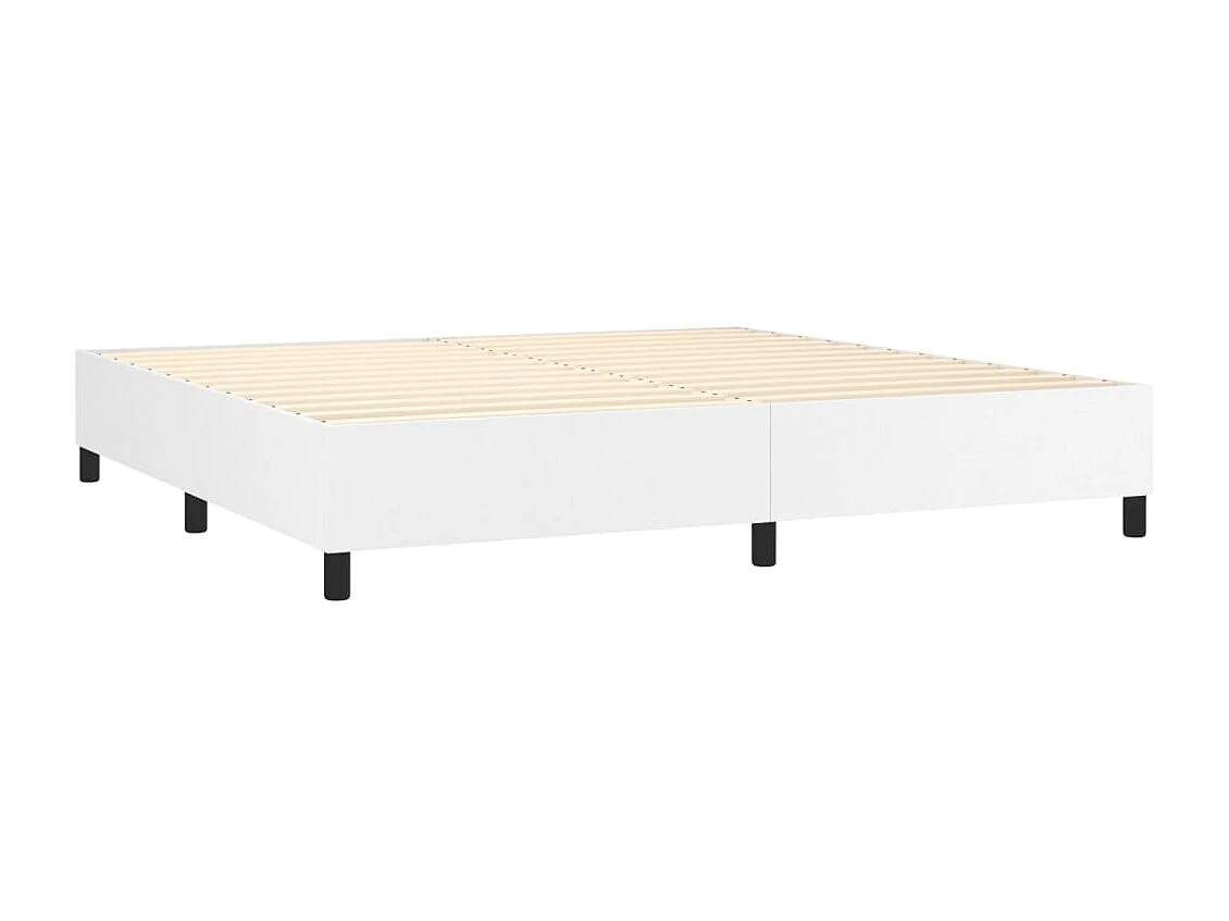 Lit adulte Blanc 200x200 cm Similicuir BE9409