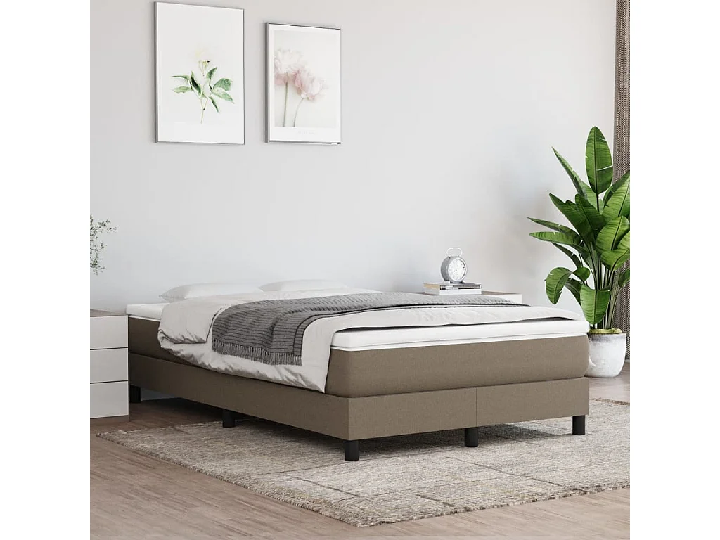 Lit adulte Taupe 120x200 cm Tissu BE3909