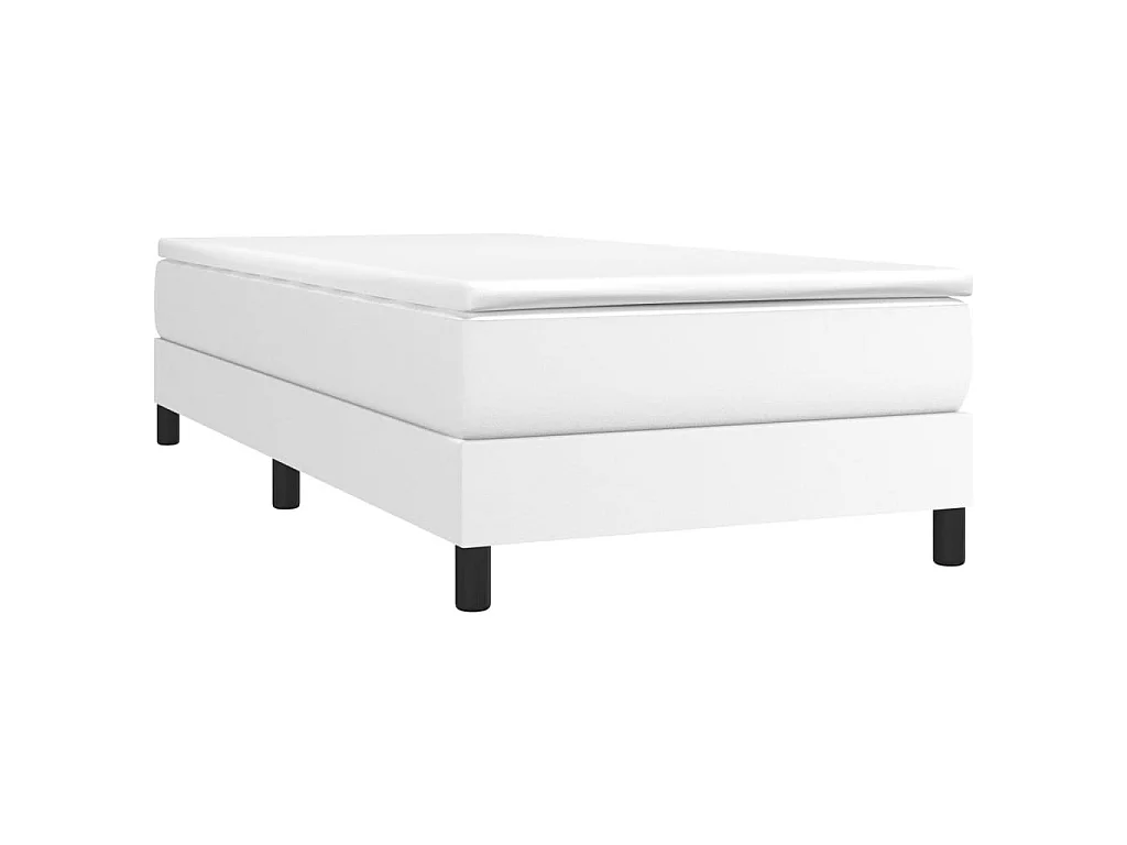 Lit adulte Blanc 90x200 cm Similicuir BE6357