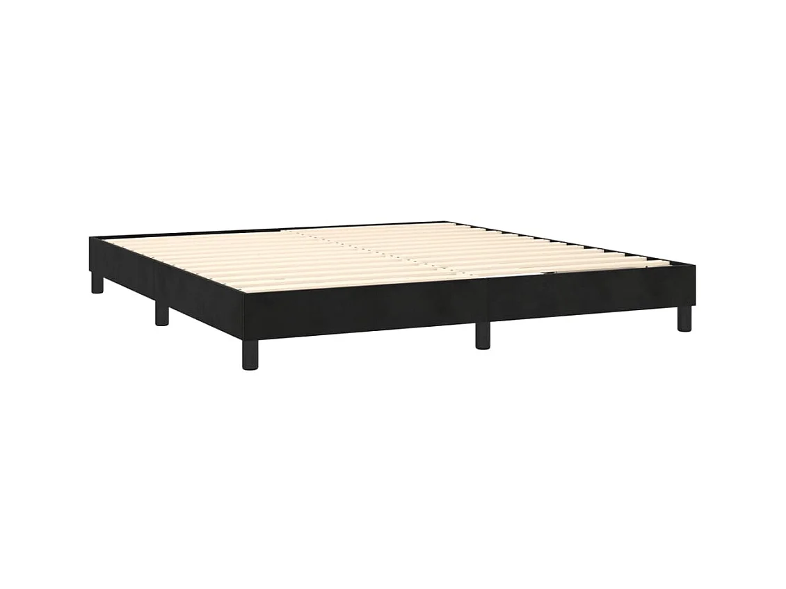 Lit adulte Noir 180 x 200 cm Velours BE5805