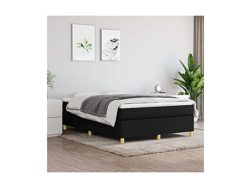 Lit adulte Noir 140x190 cm Tissu BE9952