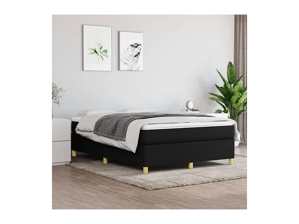 Lit adulte Noir 140x190 cm Tissu BE9952
