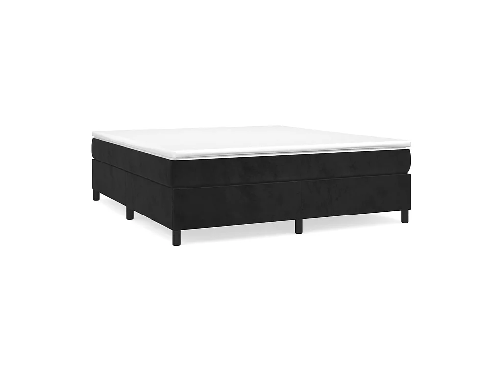 Lit adulte Noir 180 x 200 cm Velours BE2842