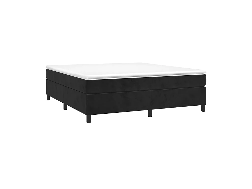 Lit adulte Noir 180 x 200 cm Velours BE2842
