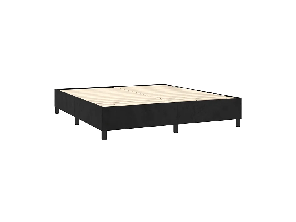 Lit adulte Noir 180 x 200 cm Velours BE2842