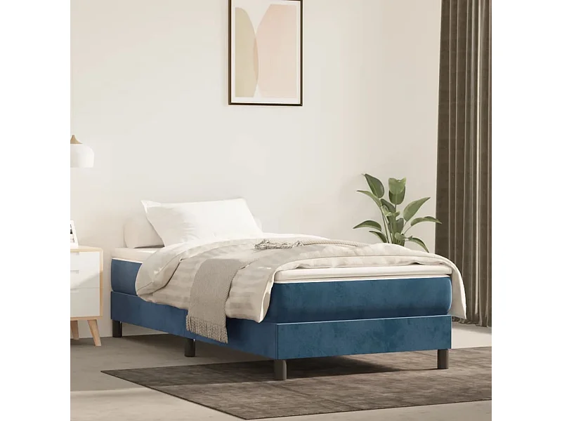 Lit adulte Bleu foncé 80x200 cm Velours BE2998