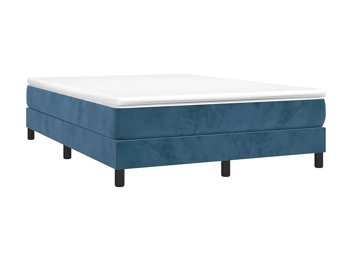 Lit adulte Bleu foncé 140x200 cm Velours BE6699