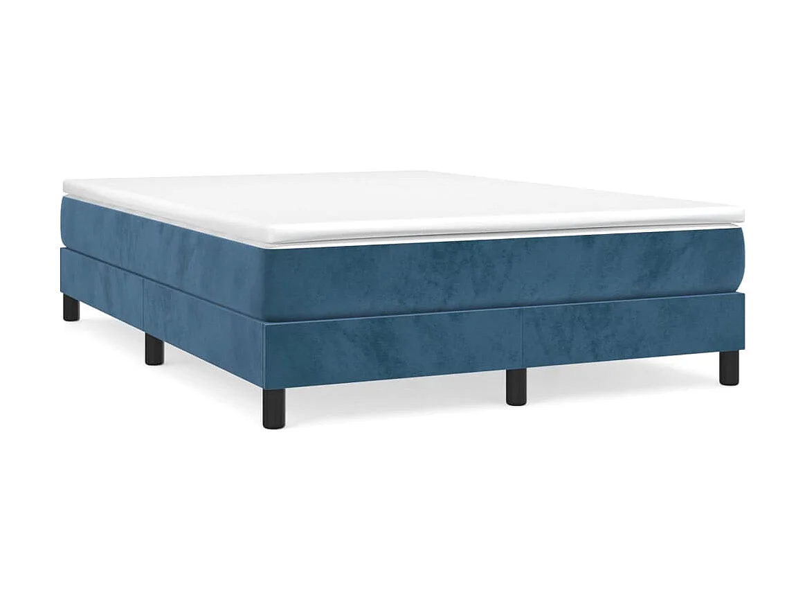 Lit adulte Bleu foncé 140x200 cm Velours BE6699