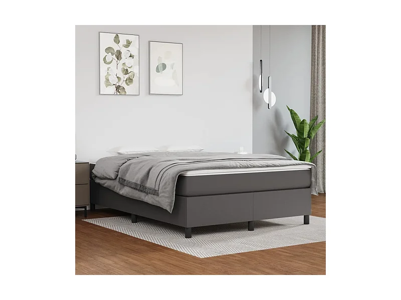 Lit adulte Gris 140x190 cm Similicuir BE9424