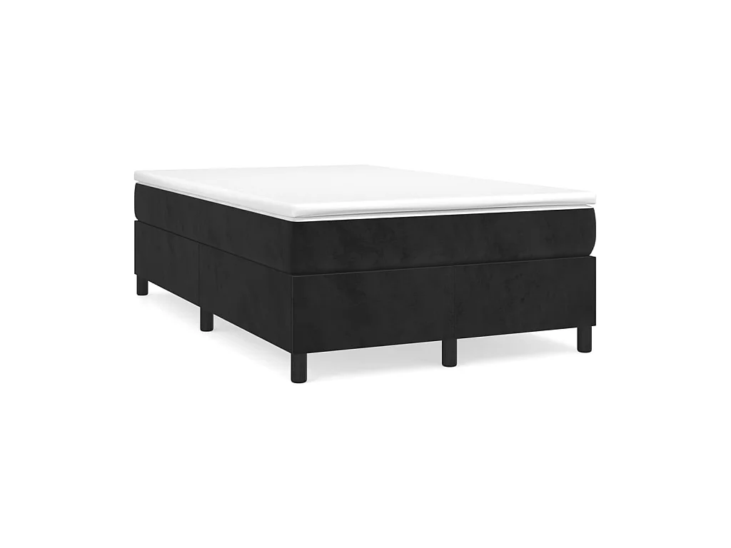 Lit adulte Noir 120x200 cm Velours BE4484