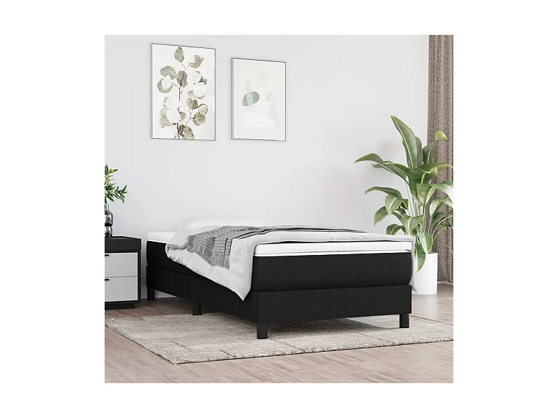 Lit adulte Noir 90x190 cm Tissu BE2152