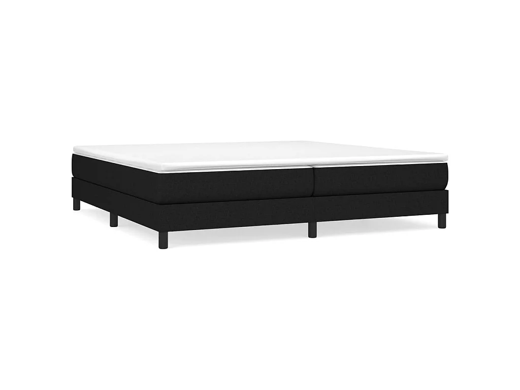 Lit adulte Noir 200x200 cm Tissu BE8465