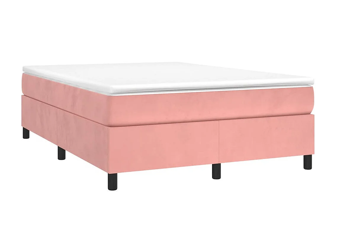 Lit adulte Rose 140x190 cm Velours BE9050