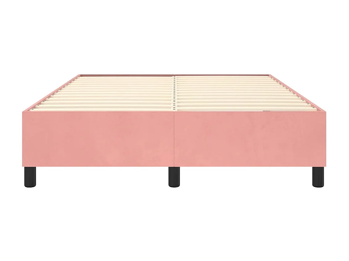 Lit adulte Rose 140x190 cm Velours BE9050