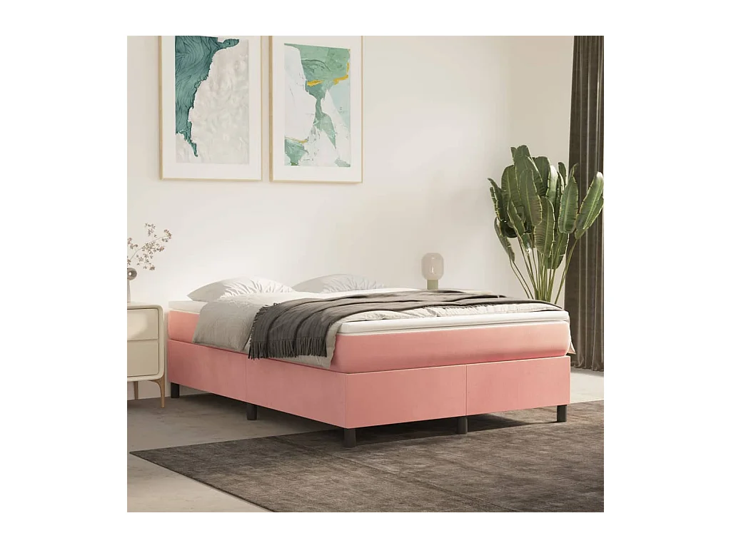 Bedframe fluweel roze 140x190 cm NL38055
