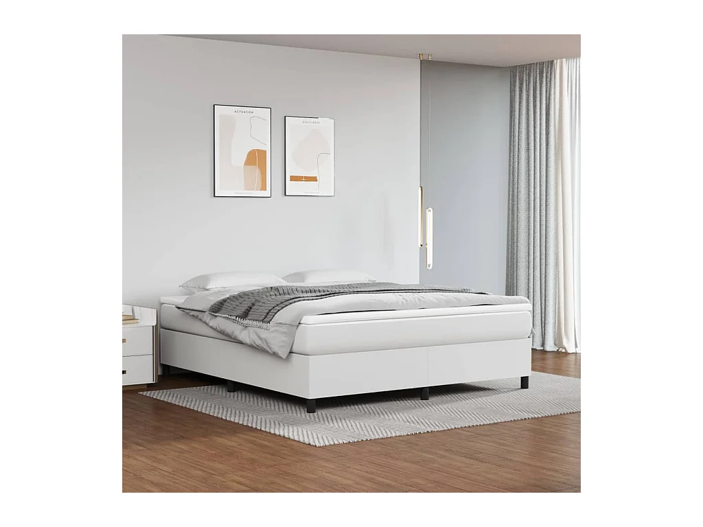 Lit adulte Blanc 180x200 cm Similicuir BE6395