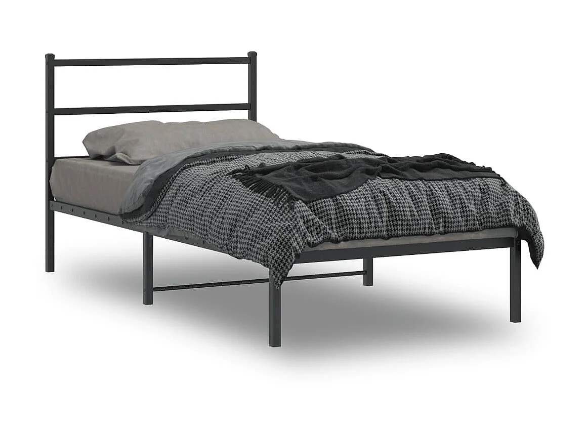BORPHOM Telaio per letto in legno con stazione di ricarica e LED, 120 x 200 cm, letto singolo