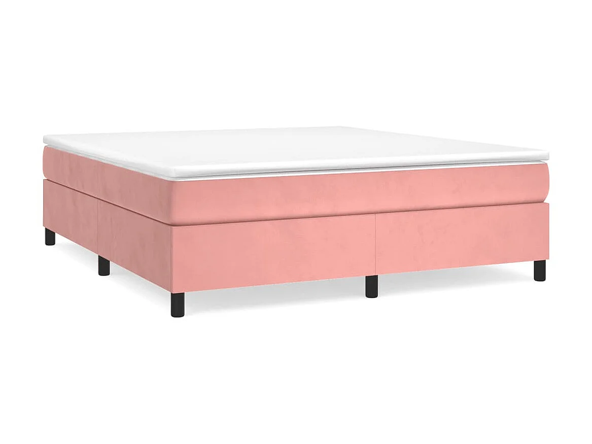 Lit adulte Rose 200x200 cm Velours BE6659