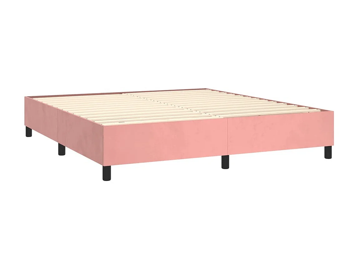 Lit adulte Rose 200x200 cm Velours BE6659