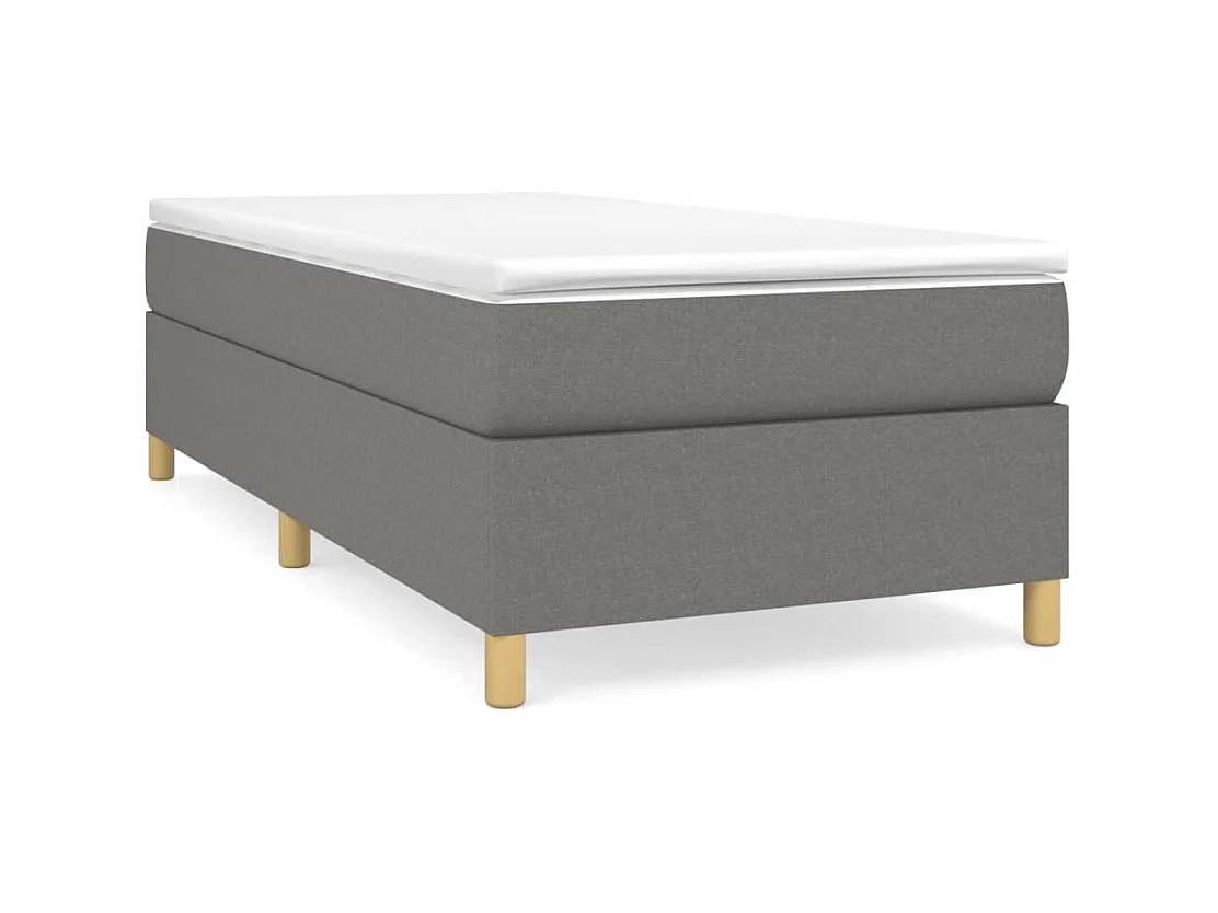 Letto singolo a Molle Grigio Scuro 90x200 cm in Tessuto CFW872487