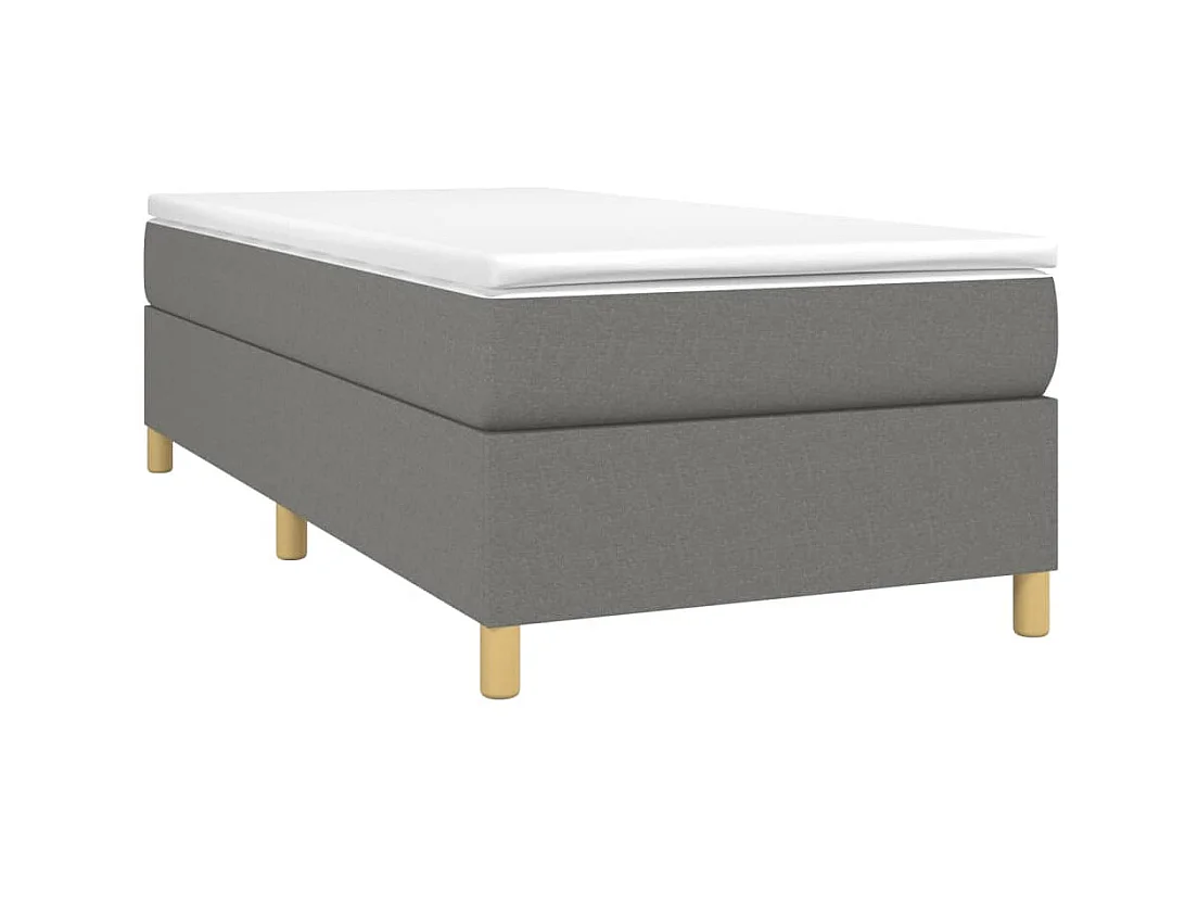 Letto singolo a Molle Grigio Scuro 90x200 cm in Tessuto CFW872487
