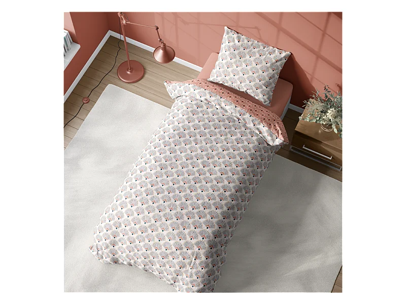 Housse de couette 140x200 + 1 taie d'oreiller 63x63 Coton Bio Mille