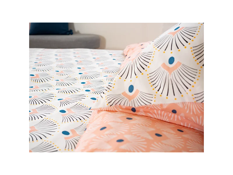 Housse de couette 140x200 + 1 taie d'oreiller 63x63 Coton Bio Mille