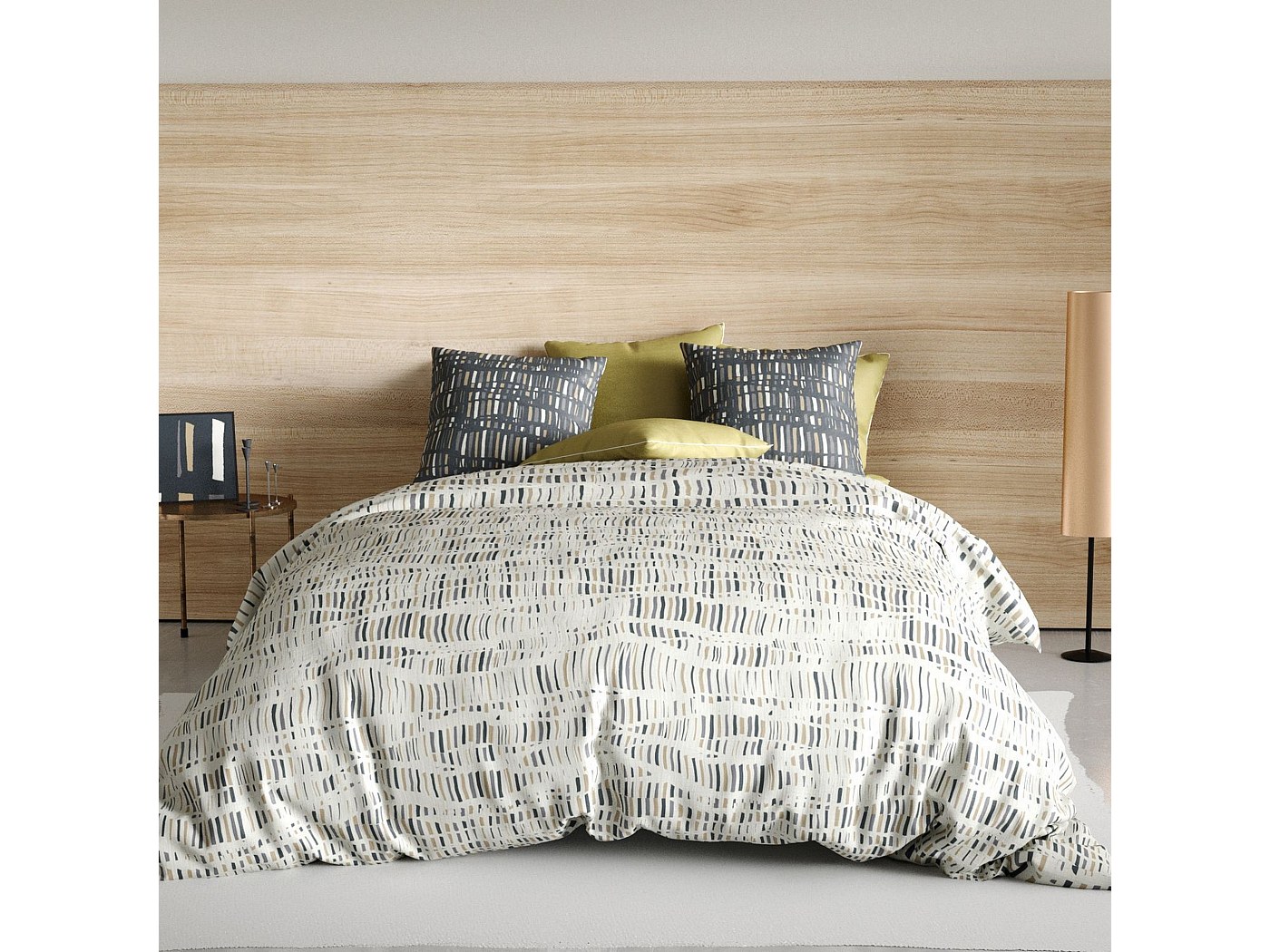 Housse de couette 240x260 + 2 taies d'oreiller 65x65 cm Coton Flava