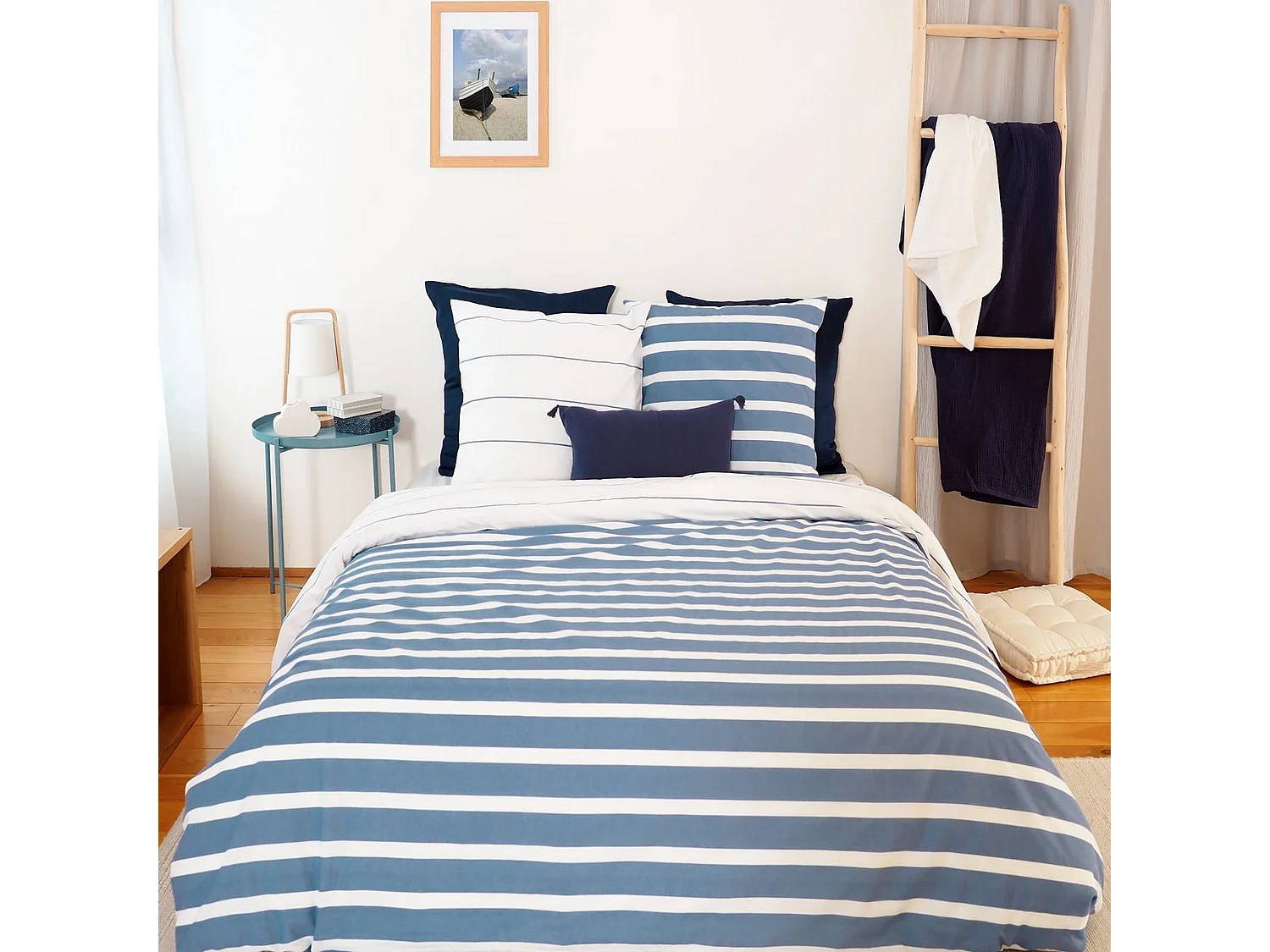 Housse de couette 240x260 + 2 taies d'oreiller 63x63 Coton Stripes