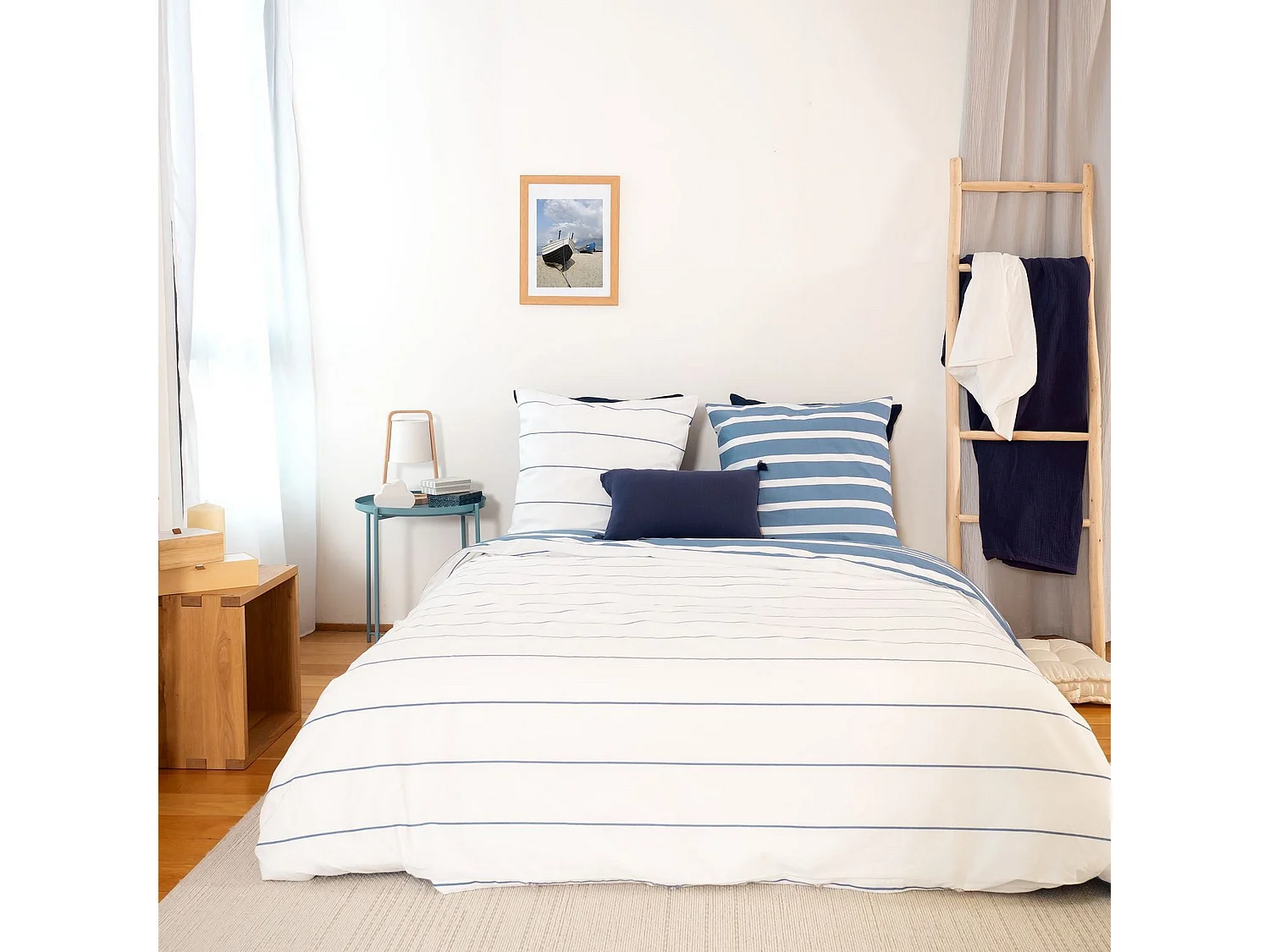 Housse de couette 240x260 + 2 taies d'oreiller 63x63 Coton Stripes