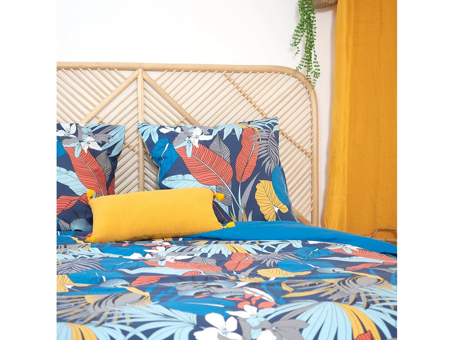 Housse de couette 220x240 + 2 taies d'oreiller 63x63 Satin de Coton Parade