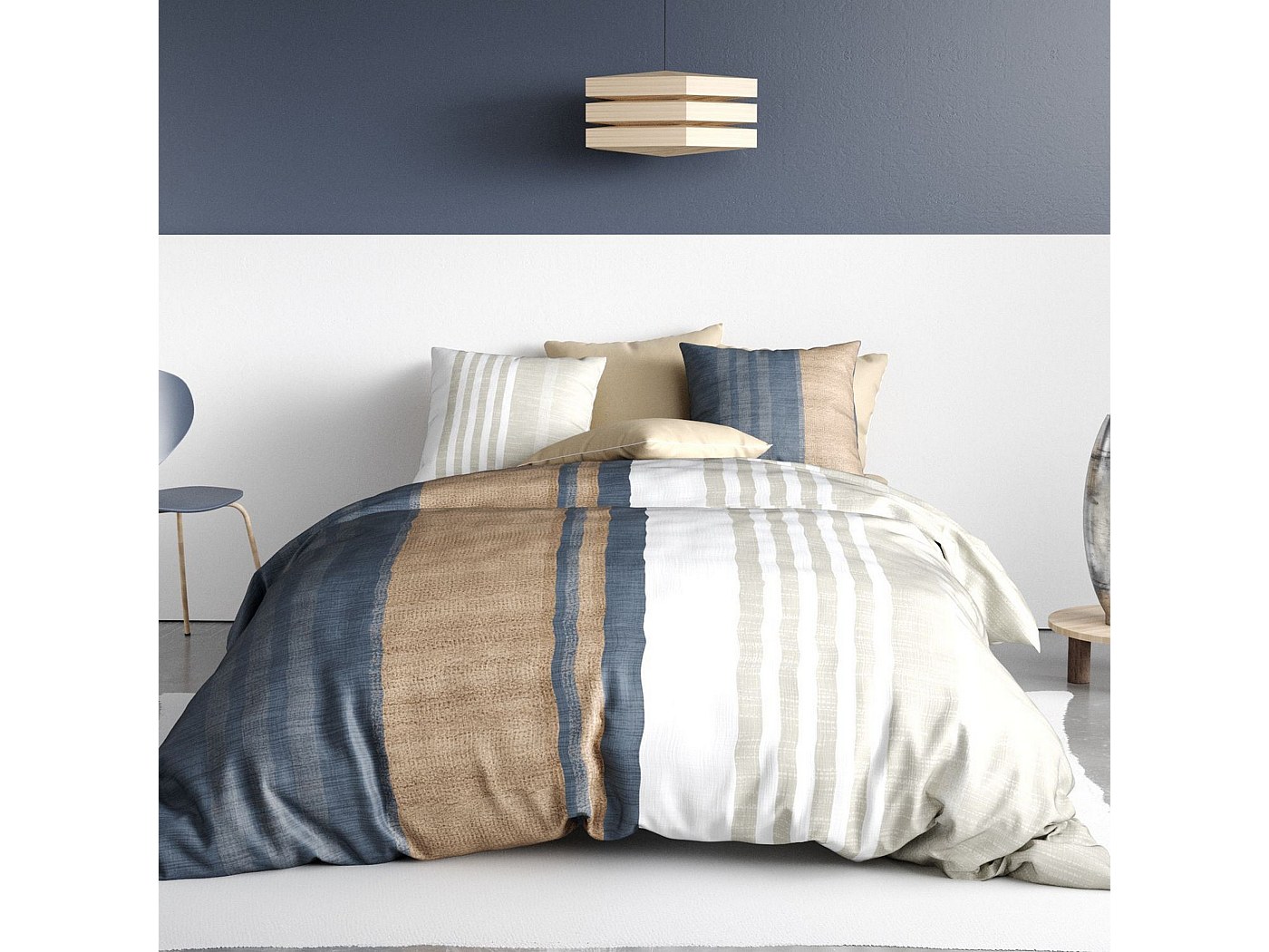 Parure de lit - Housse de couette 240x260 cm Réversible + 2 taies d
