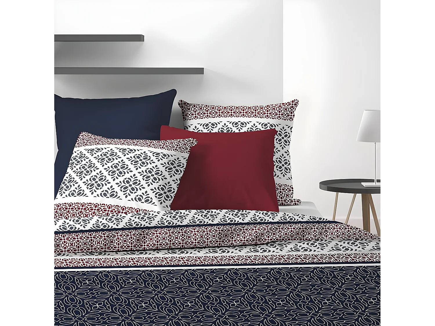 Housse de couette 240x260 cm + 2 taies d'oreiller 65x65 cm Coton Sergio