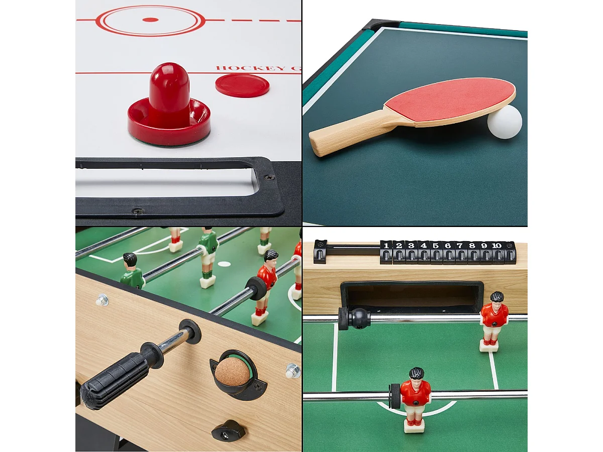 Table multi jeux pliable 16 en 1 pour ado - Baby-foot, ping pong, Billard, bowling, palets,...