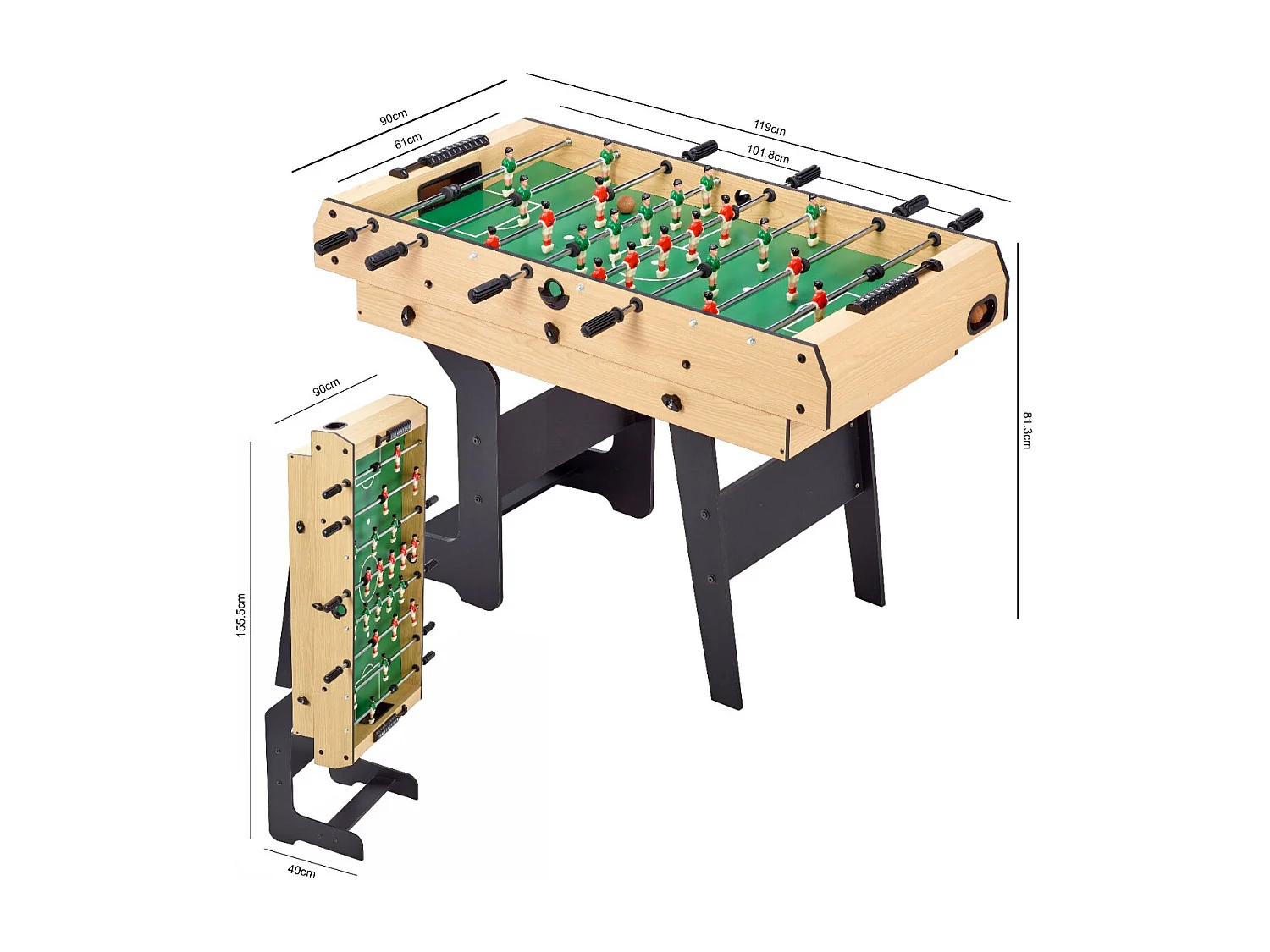 Table multi jeux pliable 16 en 1 - Baby-foot, ping pong, Billard, bowling, palets,...