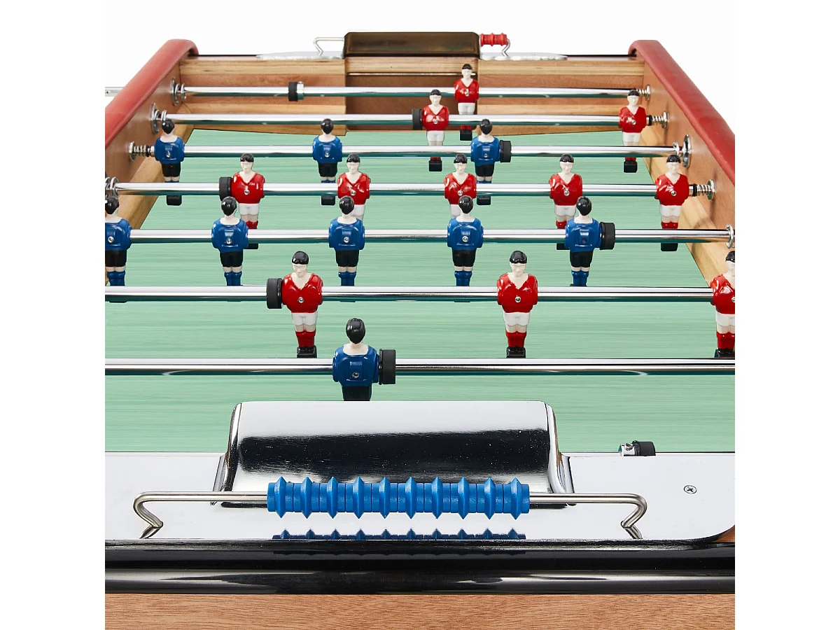 Baby-foot Adulte Luxe en bois - Barres télescopiques - 2 à 4 joueurs - 3 Balles liège inclues