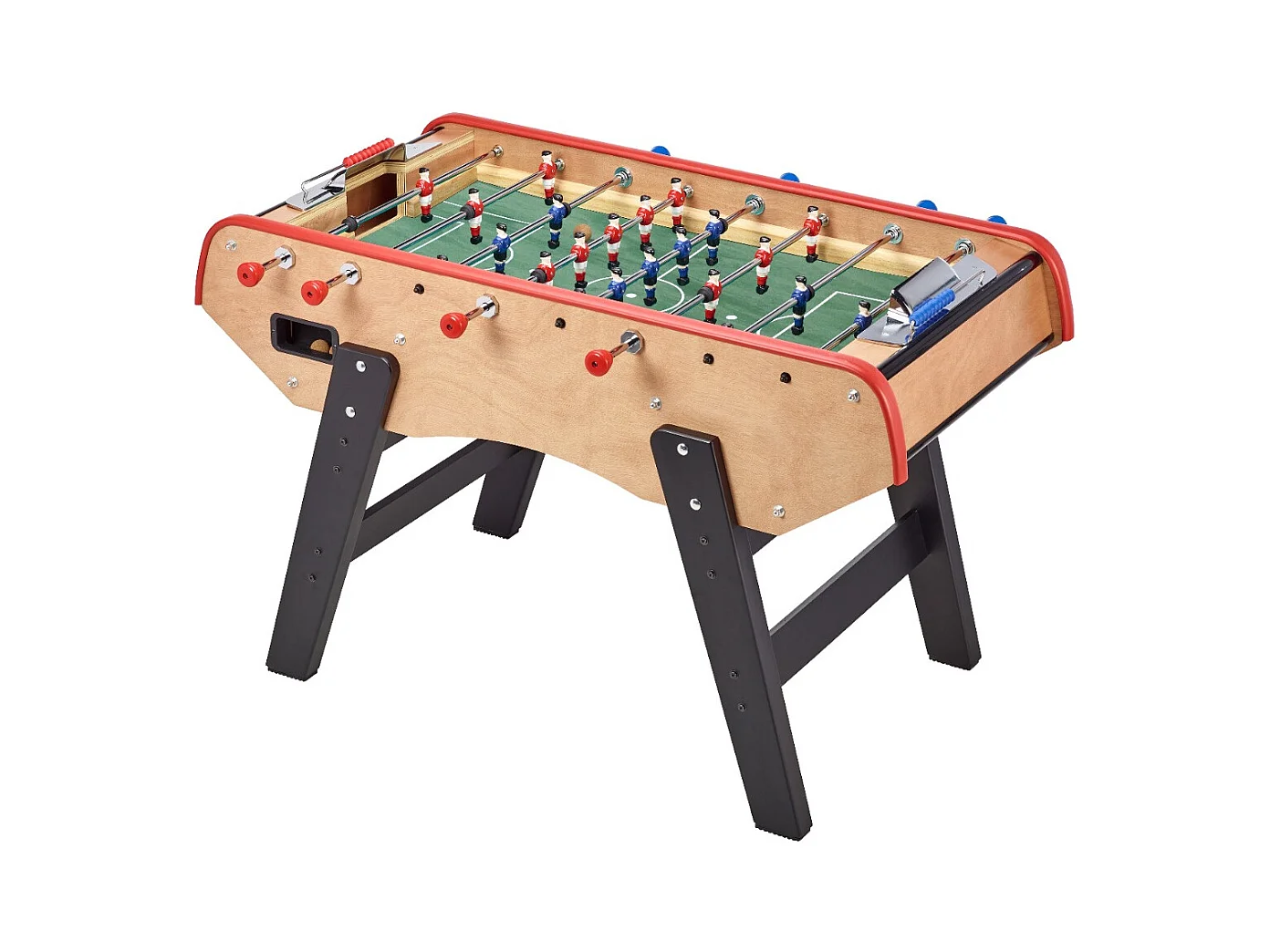 Baby-foot Adulte Luxe en bois - Barres télescopiques - 2 à 4 joueurs - 3 Balles liège inclues