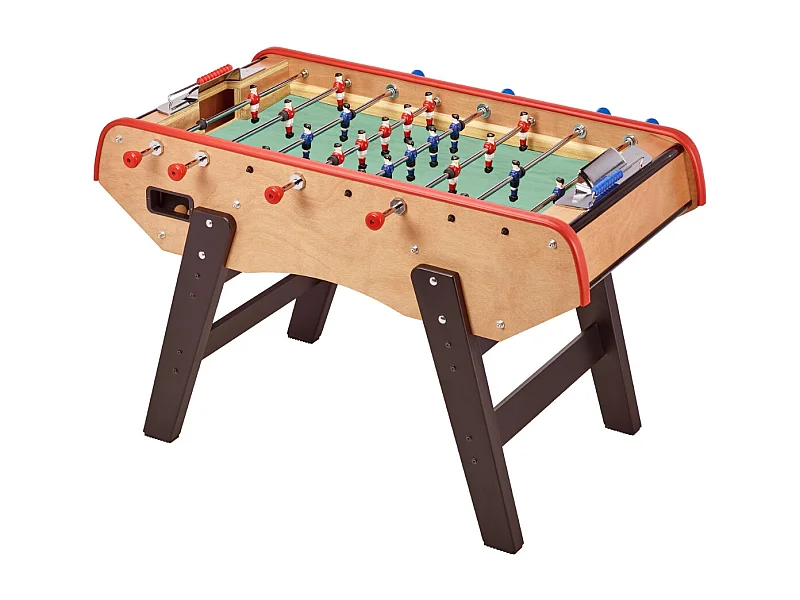 Baby-foot Adulte Luxe en bois - Barres télescopiques - 2 à 4 joueurs - 3 Balles liège inclues