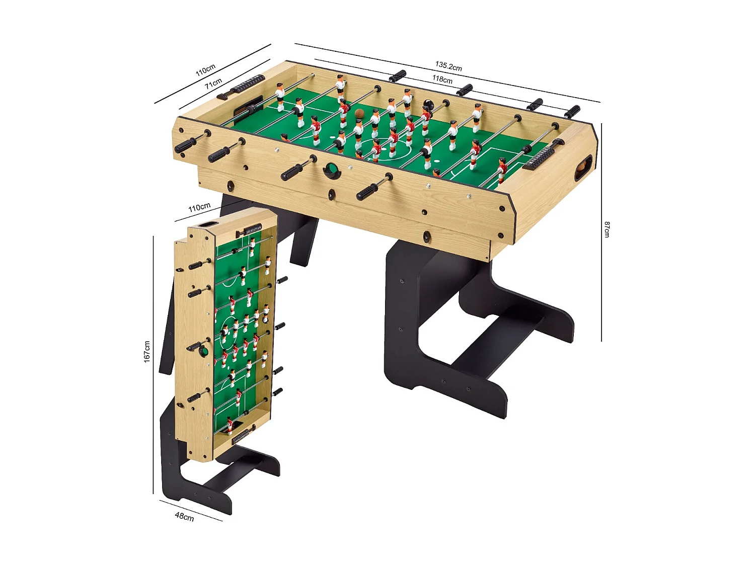 Table multi jeux pliable 4 en 1 adulte - Baby-foot - Billard - Ping Pong - Hockey