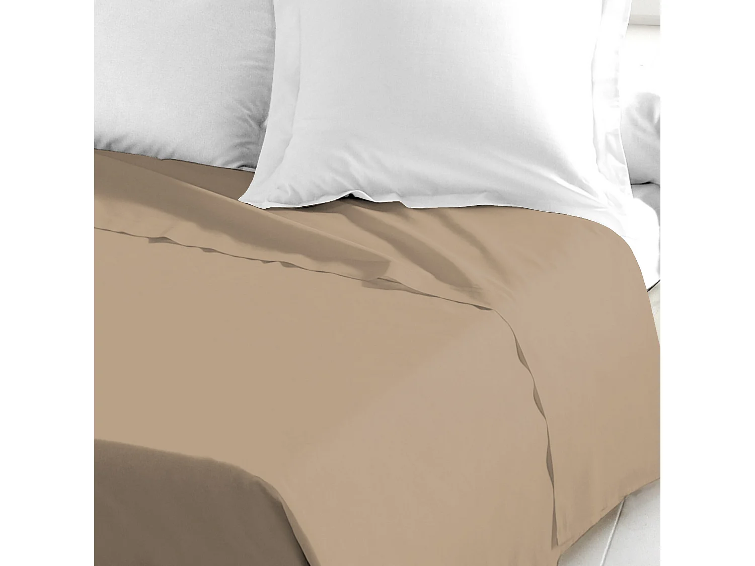 Platte Laken 100% Katoen 57 draden Beige 240x300 cm Collectie Droomhoes