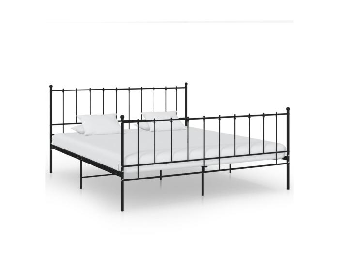 Struttura Letto Matrimoniale 180x200cm In Metallo - Rete Con Contenitore E Piedi 25cm, Montaggio Facile