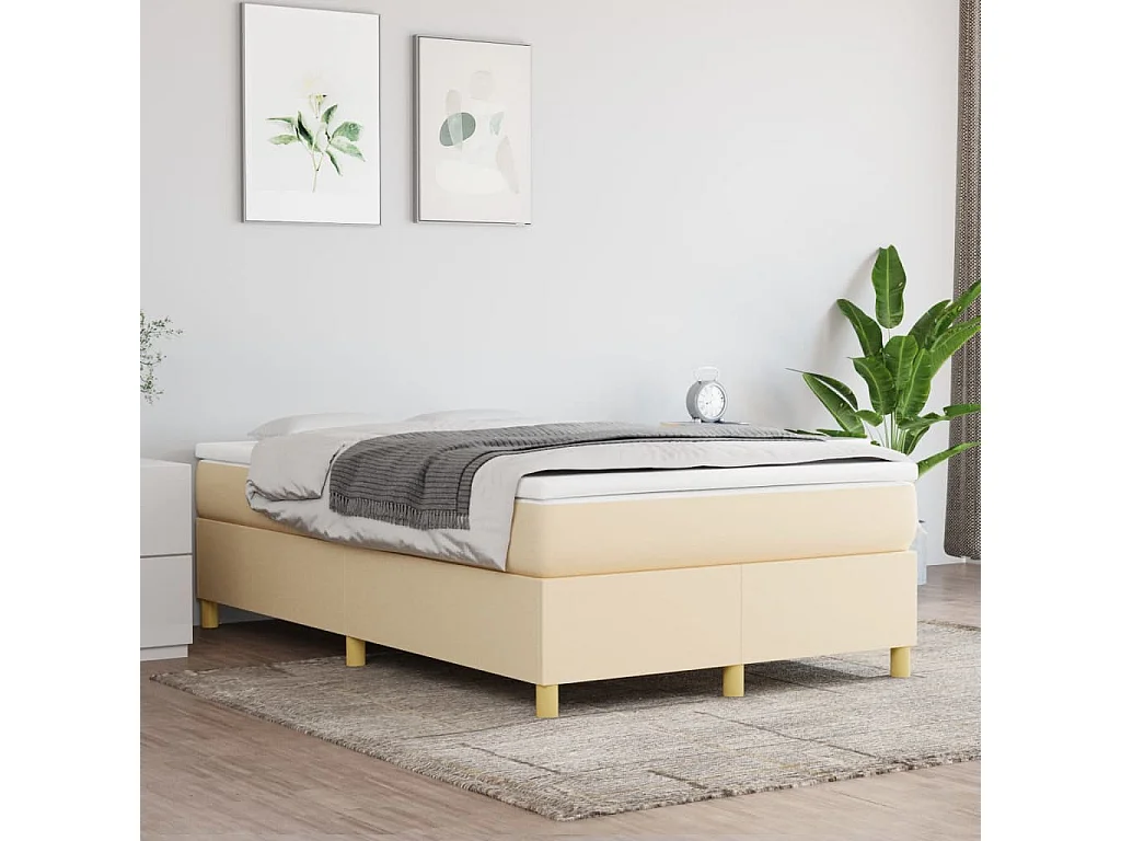 Lit adulte Crème 120 x 200 cm Tissu BE4323
